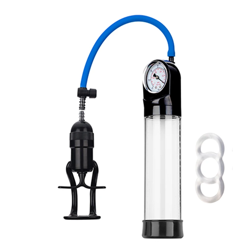 High-end Finger Grip Pump With Release Valve Gauge Male Dildo Training Vaccum Pumps Silicone Cock Ring Enlargement Bullet Sucker | Красота и