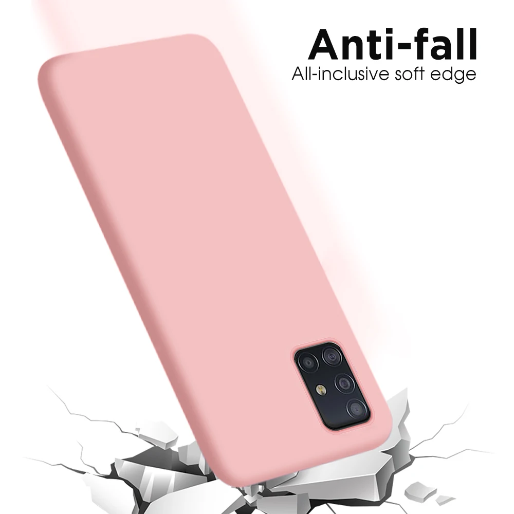 Жидкие силиконовые чехлы для samsung A71 A51 мягкий чехол телефона Galaxy A70 A50 A60 sumsung A40 A30 A20