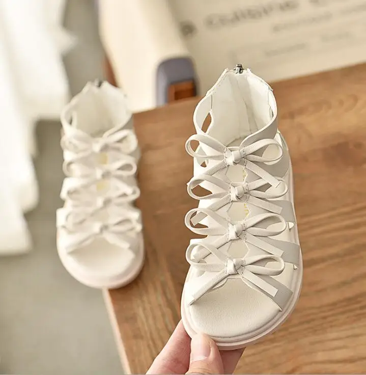 Новые летние сандалии для девочек модная обувь принцессы детская пляжная с