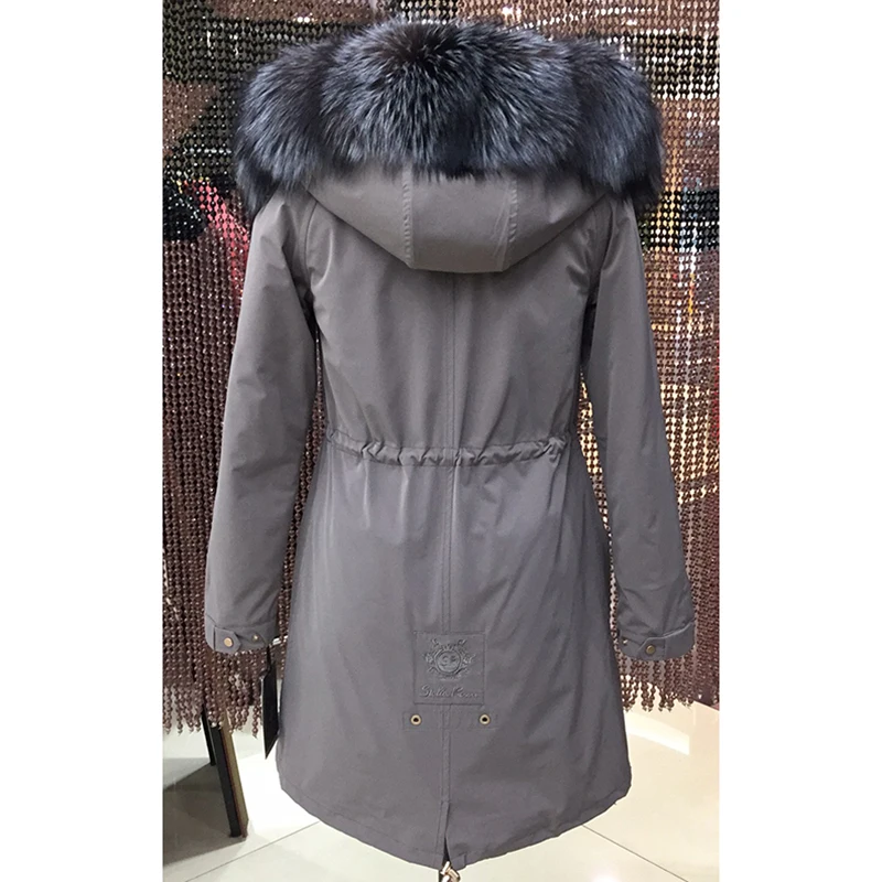 Женская зимняя парка пальто куртка лиса енот датский мех кролика лайнер