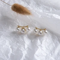 trendy elegant created pearl long earrings pearls big simulated string statement drop earrings for women wedding party gift