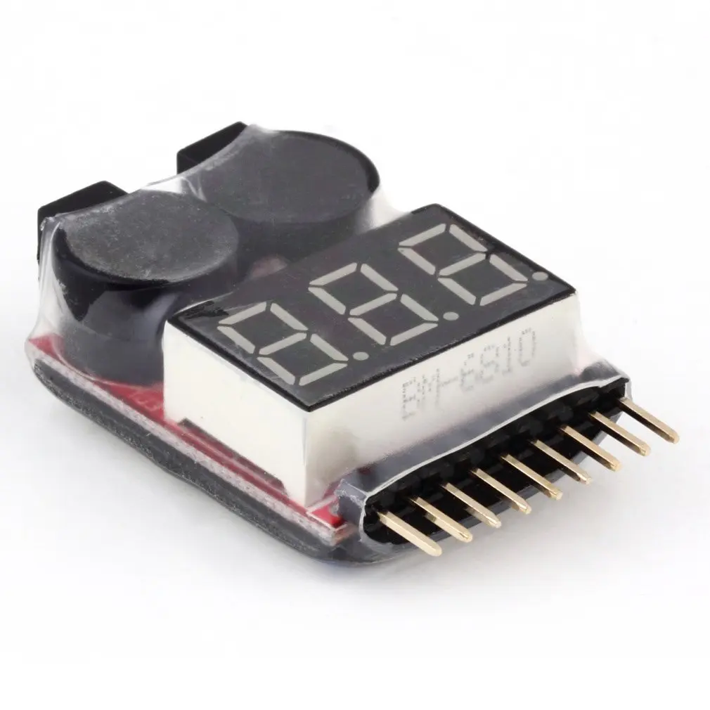 

Тестер напряжения батареи 2 в 1 1-8S Lipo/li-ion/Fe, устройство для проверки низкого напряжения, зуммер, сигнал тревоги Для транспортных средств и игр...