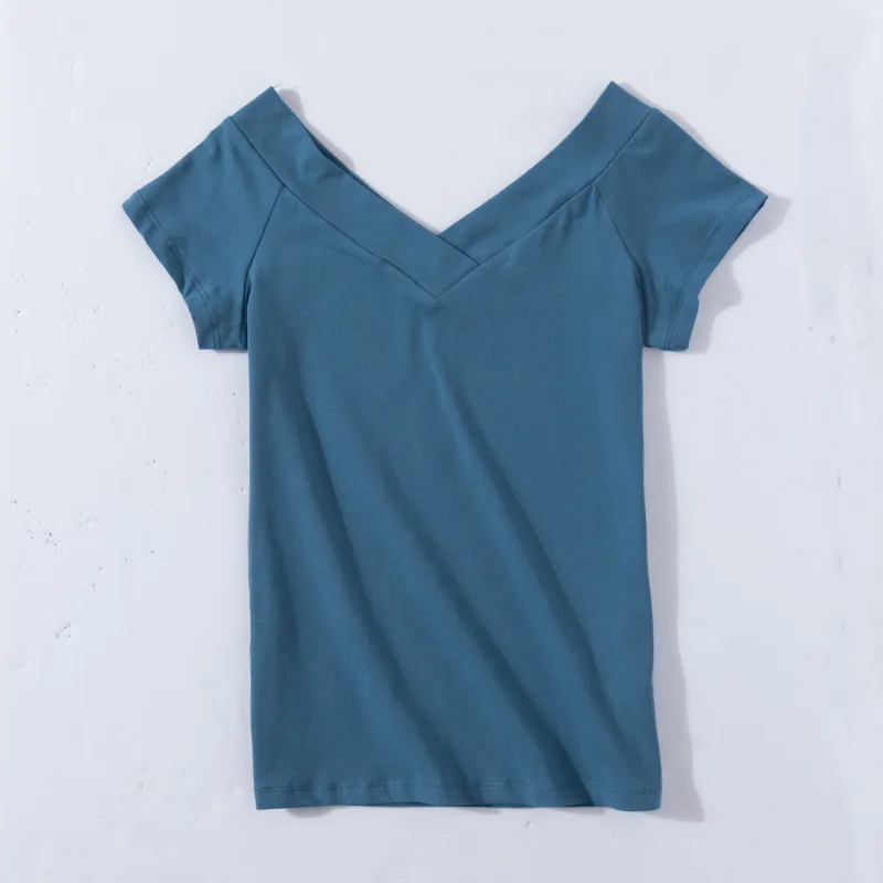 

Women T Shirt Pocket Top Tee casual Short sleeve Tops women plus size Women Black