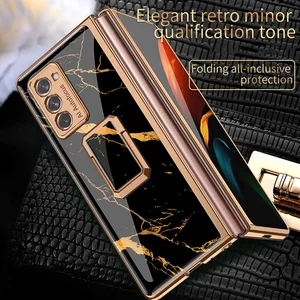 plating glass bracket case for samsung galaxy z fold 2 5g case hard glass protective cover for galaxy z fold2 5g free global shipping