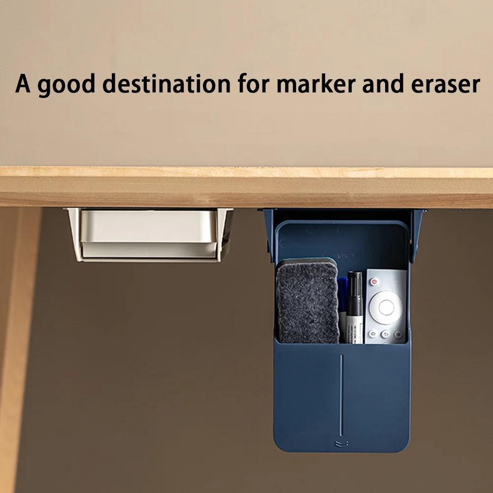 

Under Desk Drawer Adhesive Storage Box Sundries Pen Holder Hidden Sorting Box Kitchen Knife And Fork Storage Tray Storage Box
