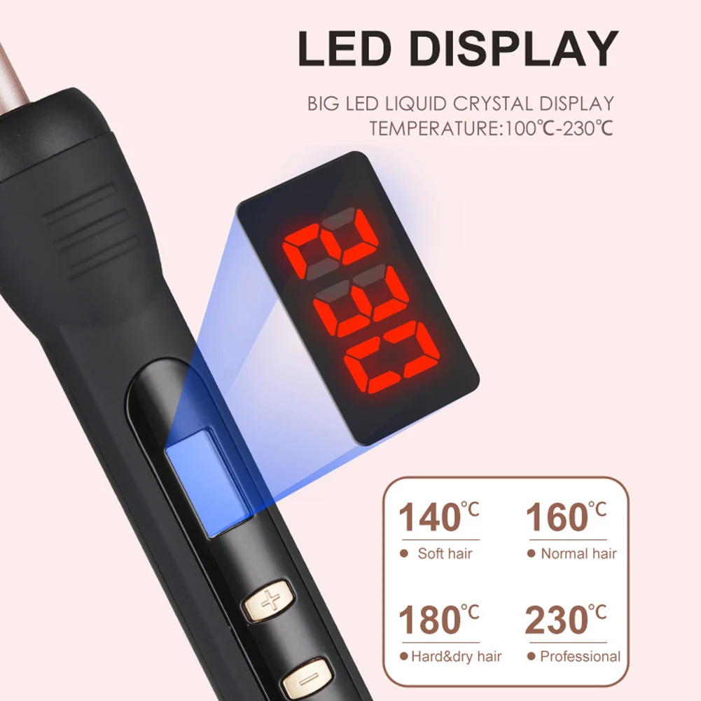 

9mm LCD Thermostat Curling Iron Small Volume Thin Volume Men's Corn Curling Iron Ceramic Curling Iron Styling Tool Various Shape