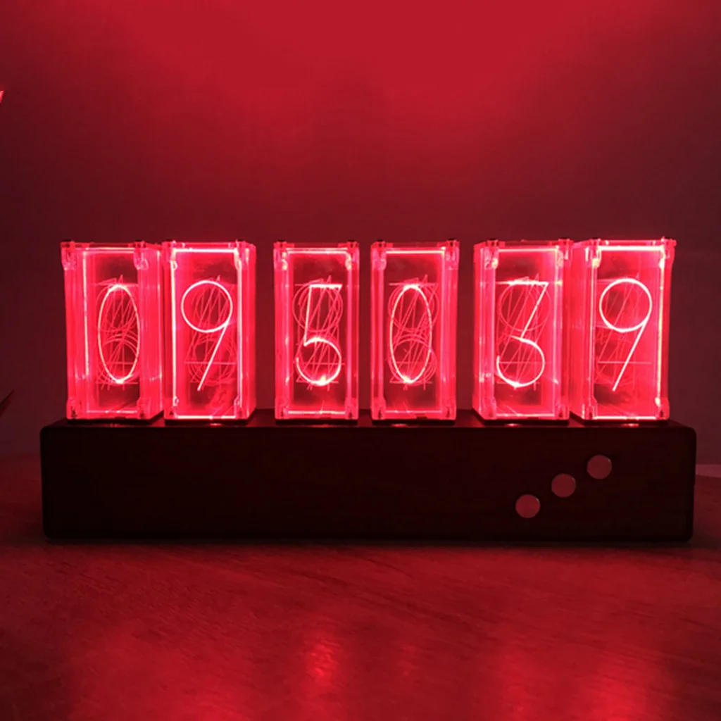 

Винтажные Настольные Вакуумные часы Nixie Tube, современные цифровые часы Gixie, светодиодная полка