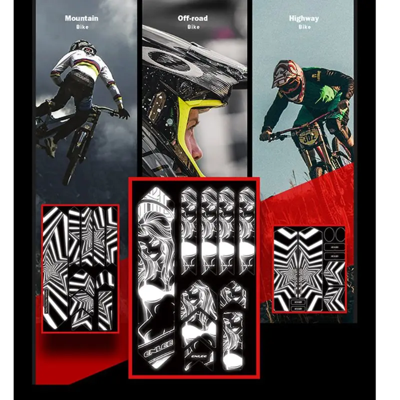 

Reflective Fork Stickers MTB Road Bike 3D Protective Film Anti-slip Scratch Bicycle Protector Accessory