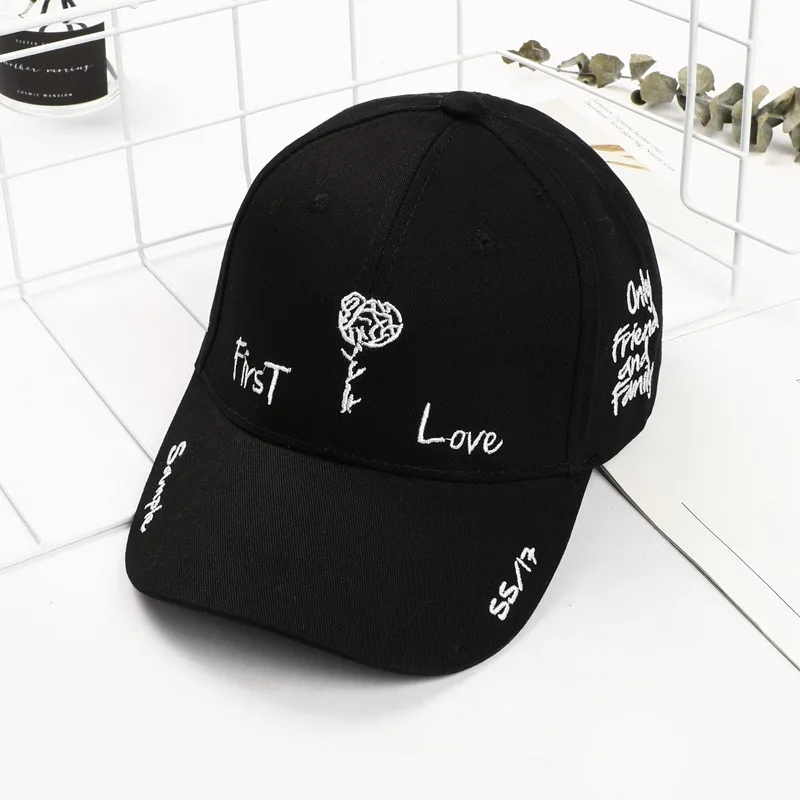 2019 модная бейсболка с надписью вышивка и цветок Мужская женская пара летняя
