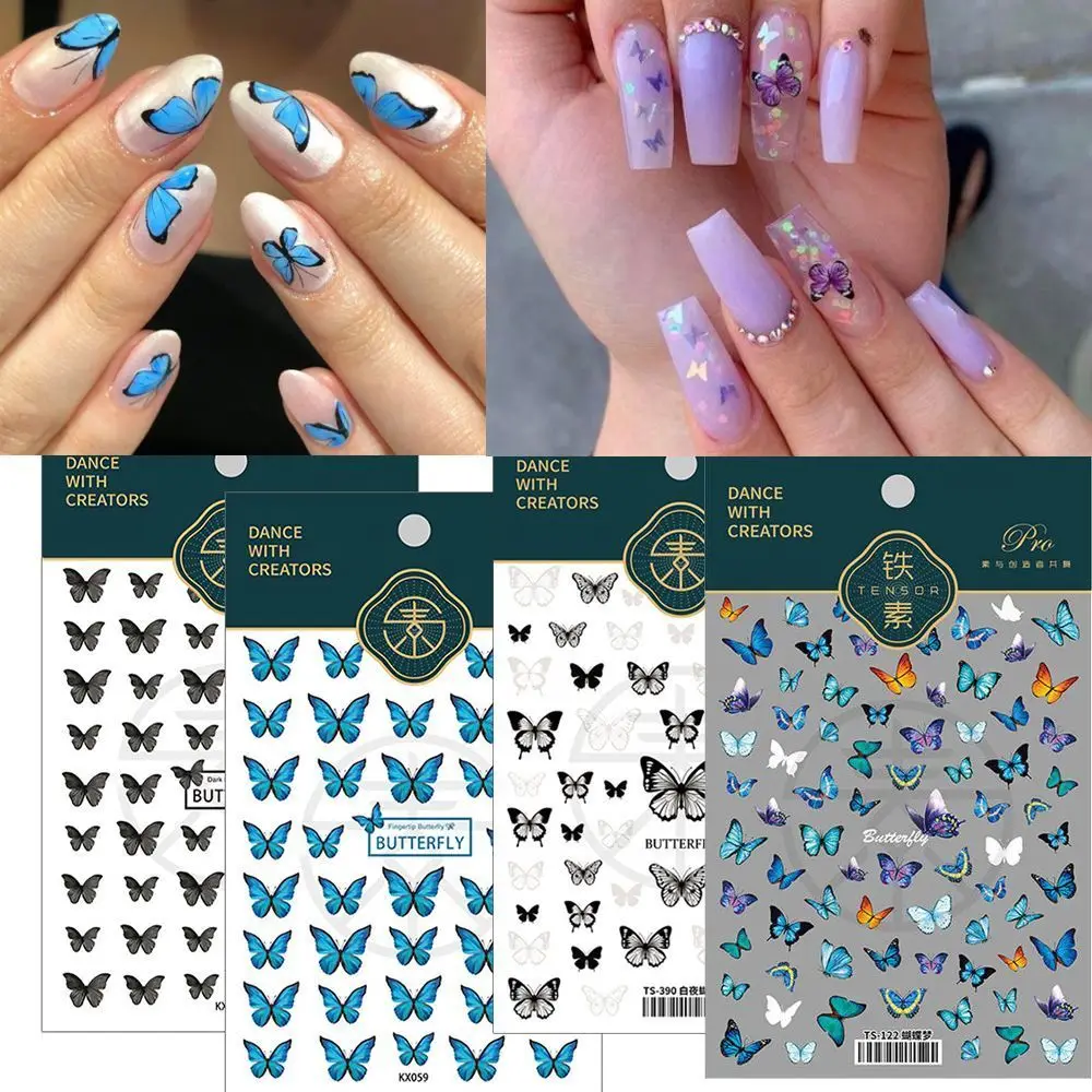 

Nails Beauty Nail Supplies Nail Art Decorations 5D Nail Art Sticker Butterfly Nail Sticker Self-adhesive Back Glue