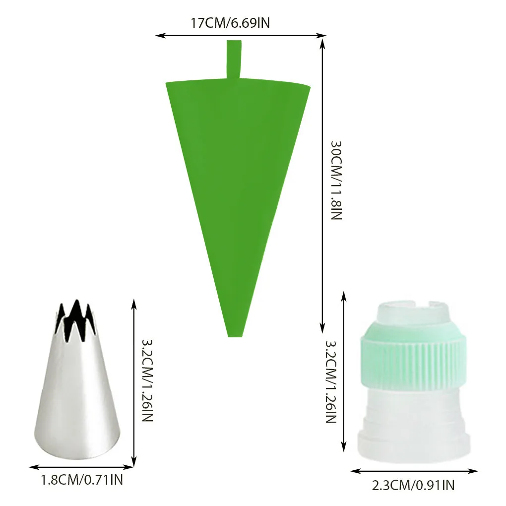 

6pcs/set Cake Decoration Set Cream Bag Icing Nozzle Sugarcraft Pastry Bag Baking Decorating Tool Kit