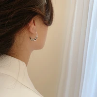 new fashion simple style elliptical hoop earrings smooth geometric earring hook elegant franch female piercing earring accessory