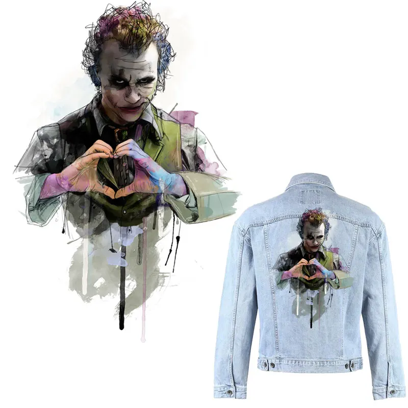 

hot clown man iron on patches for clothing heat transfer transfert thermocollants t-shirt jacket thermal stickers parches ropa