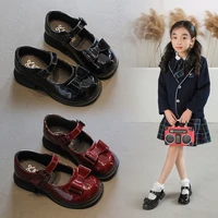 2021new school girls leather shoes student black dress shoes girls princess shoes kids black chaussure fille 3 4 5 6 7 8 9 13t