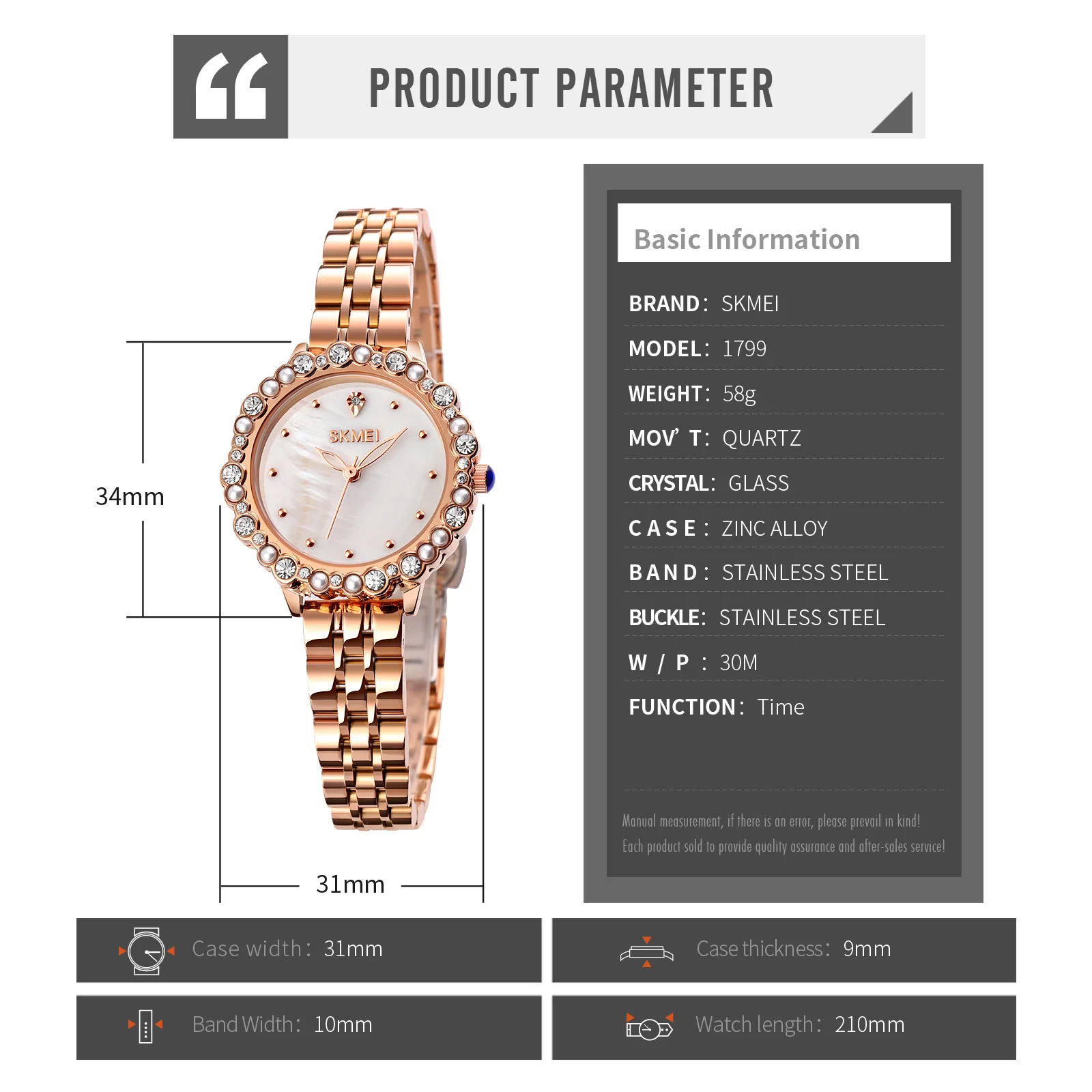 

Luxury Quartz Watch Women Pearl Diamond Bracelet Wristwatches SKMEI Top Brand Stainless Steel Waterproof Ladies Watches Clock