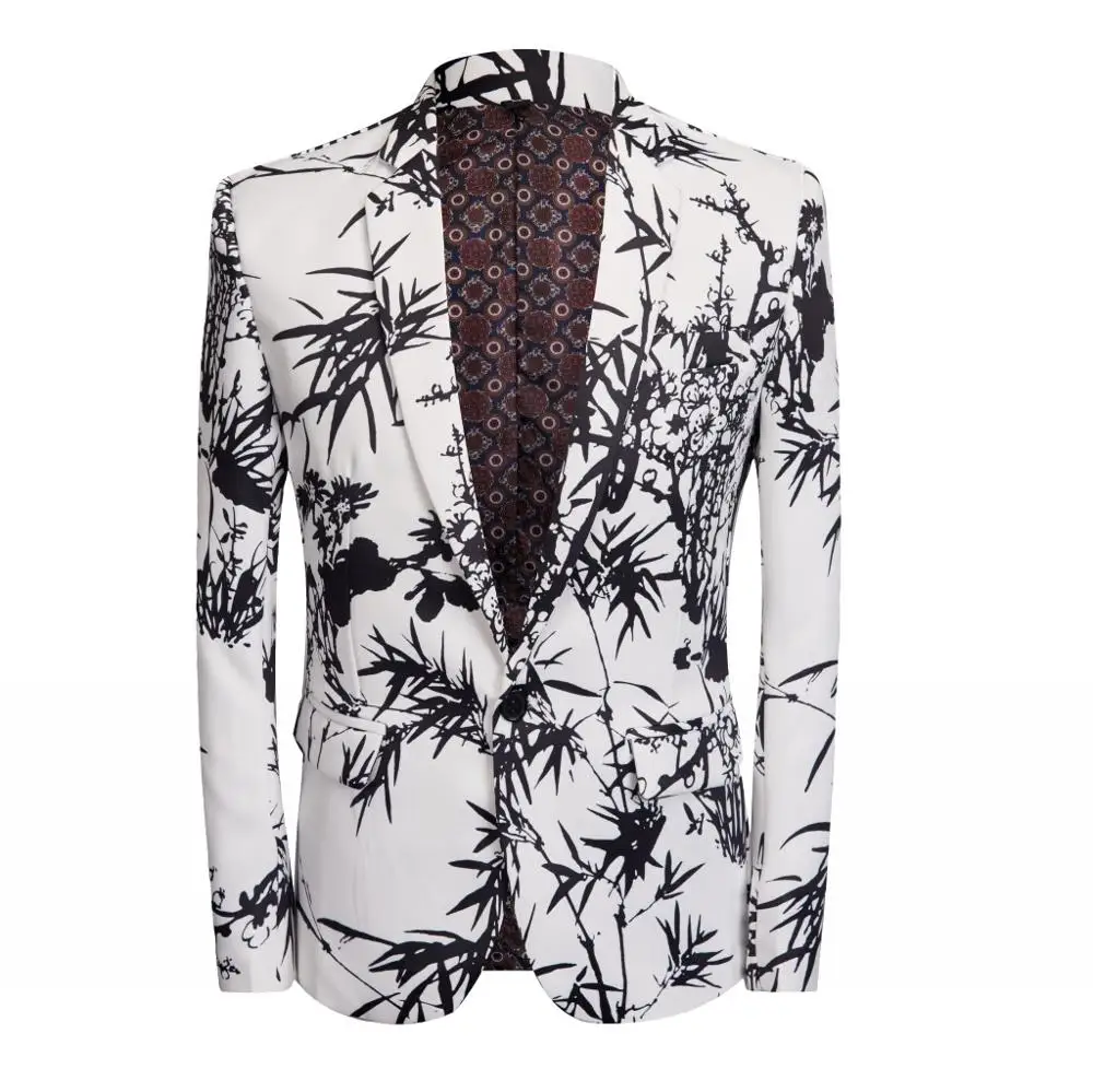 

Slim Fit Blazer Jacket Men Nightclub Prom Suit Blazer Men Costume Homme Stage Clothes For singers