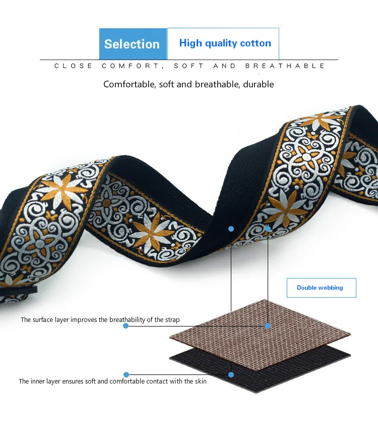 gitarre teile bestickt gitarre strap nationalen stil schulter gurt band musical instrument strap gitarre kit elektrische gitarre free global shipping