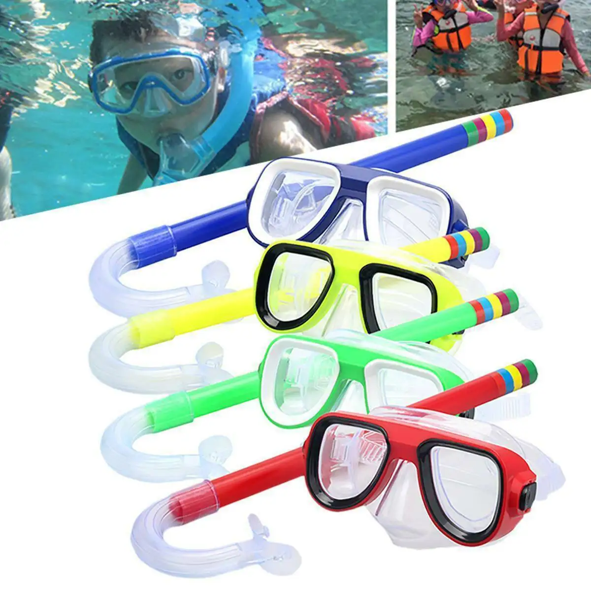 

Underwater Scuba Children Snorkeling Diving Mask Set Pvc Scuba Swimming Set Water Sports Swimming Equipment For Kid 3-8years Old