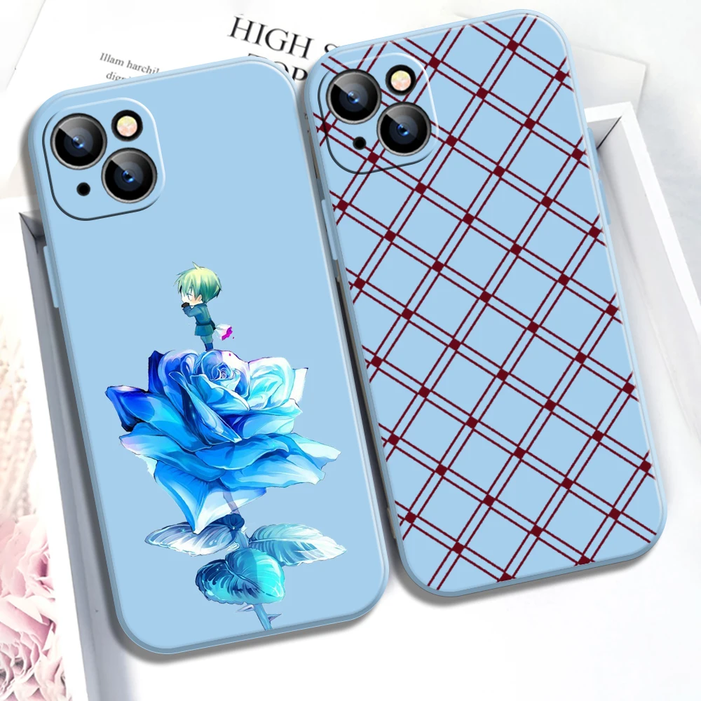 

Blue Phone Case For iPhone 11 12 13 Pro MAX 6 6S 7 8 Plus 13 12 Mini X XR XS MAX Funda Coque Carcasa Cases Soft K Daisy Grid