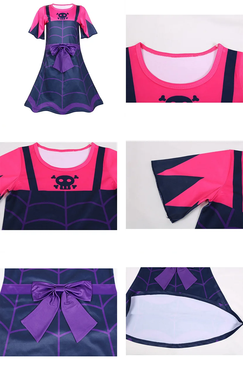 Vampirina/платье для девочек на Хэллоуин; Детский карнавальный Рождественский костюм вампира; детская одежда для дня рождения; летняя одежда; аксессуары