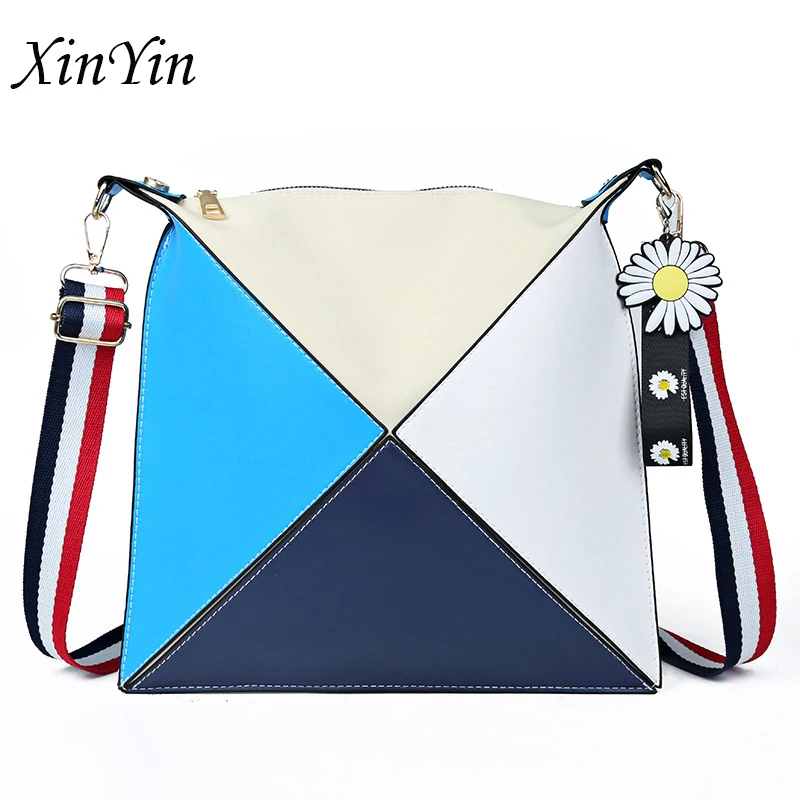 

Stitching mini diamond plaid square bag women designer shoulder handbag purses leather lady messenger bags hit color crossbody