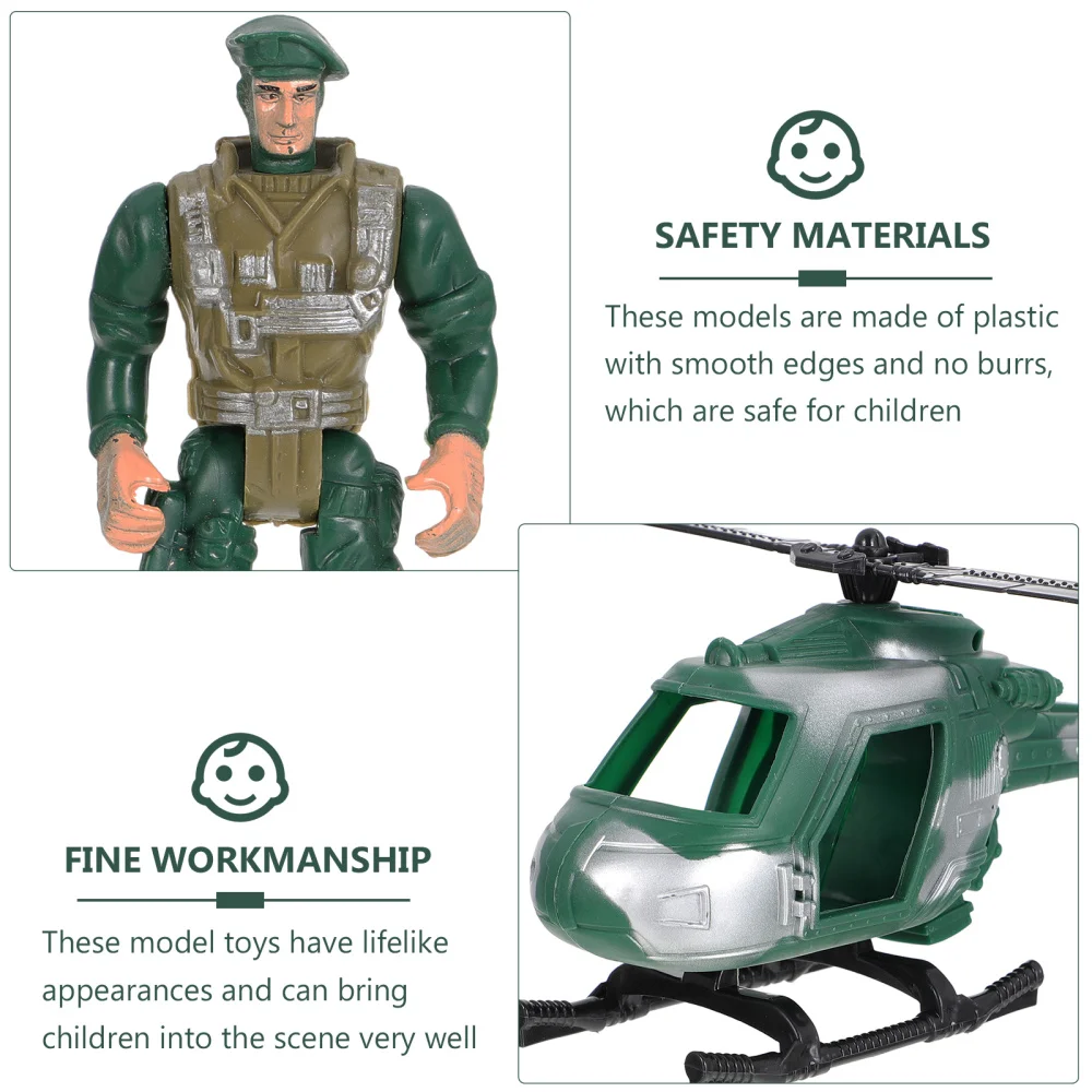 

1 Set Mini Soldier Helicopter Kit Tiny Men Battle Playset