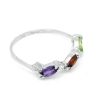 Элегантный 925 Серебряное кольцо с кристаллом для офиса Женская 2 5 мм * натуральный