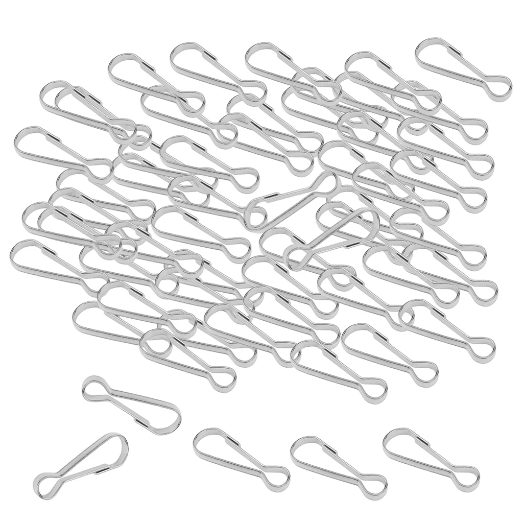 

100pcs Stainless Steel Clasp Buckle 16mm / 20mm / 25mm / - Silver, 40mm