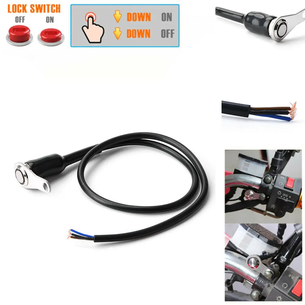 

1pcs Motorcycle Handlebar Switch Blue Light LED Metal ON/OFF Button