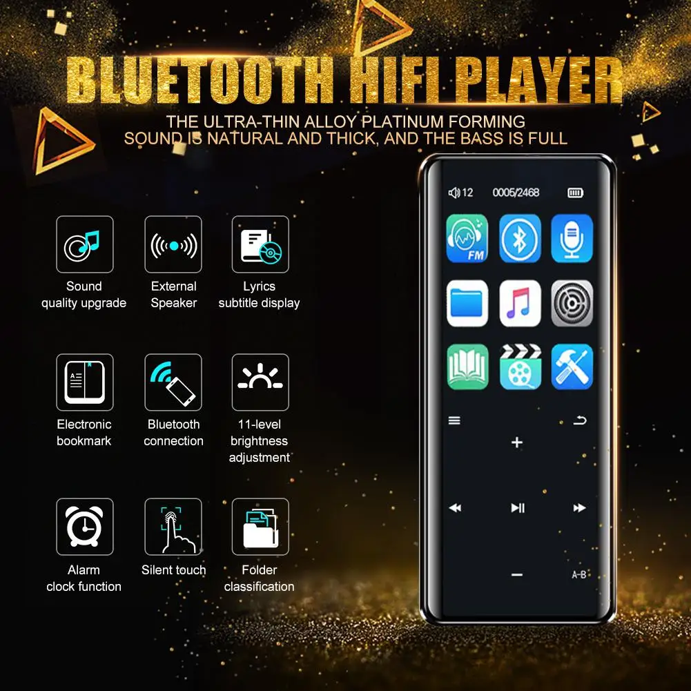 Yiwa X5 MP4 плеер 16 ГБ/8 ГБ Bluetooth FM сенсорный экран с динамиком OTG скачать HiFi MP3 TF карта
