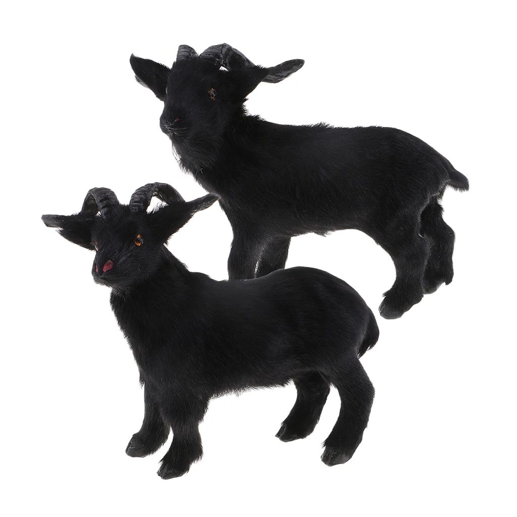 Chinese Lucky Animal Zodiac Sheep Lamb Goat Statue Plush Toys Black | Игрушки и хобби