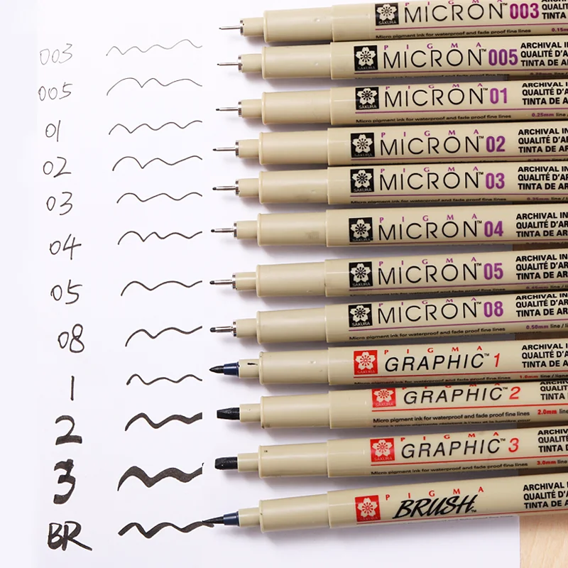 1 шт. игольчатая ручка Sakura pigma micron xsdk черная маркерная Кисть для рисования эскизов
