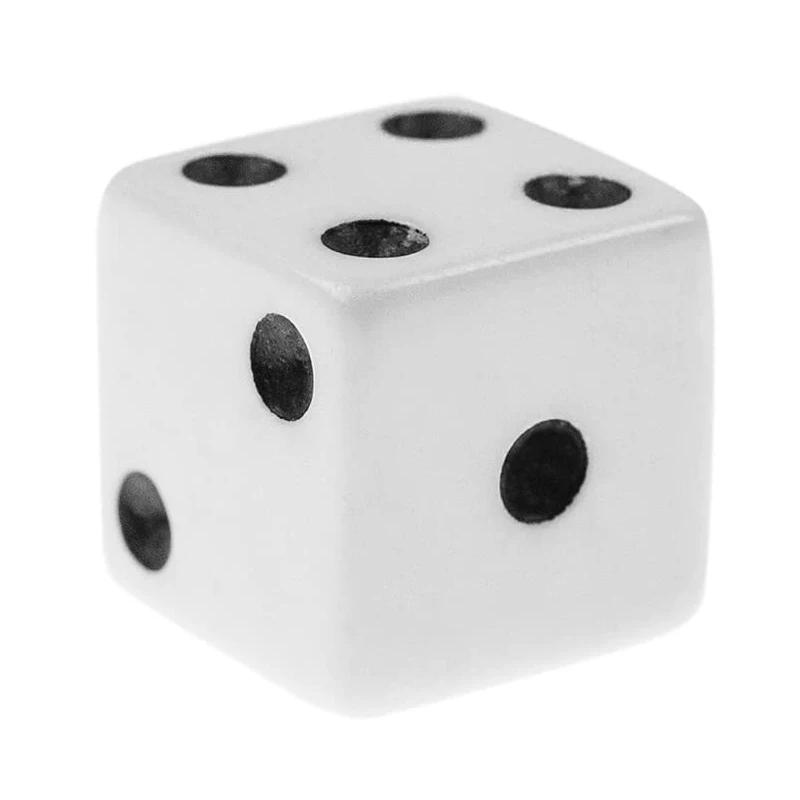 Стандартные 16 мм белые игральные кости с черными пипами в горошек для настольных