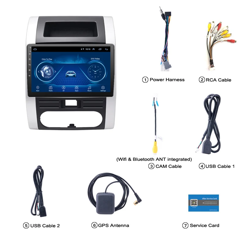 Автомобильный радиоприемник мультимедийный DVD-видеоплеер навигация GPS Android 10 для