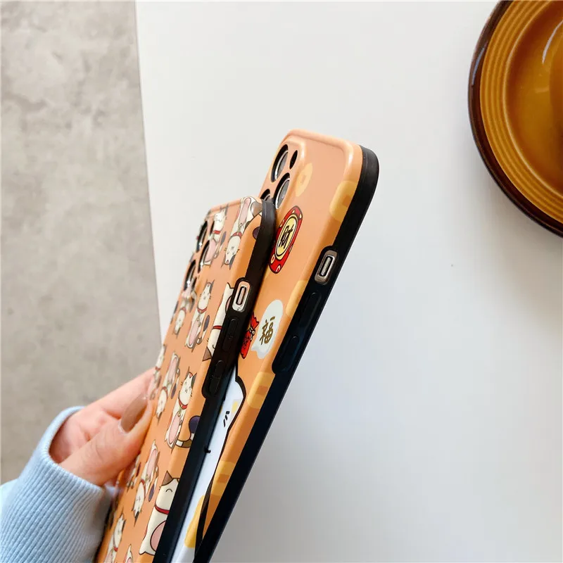 

Cartoon Fortune Cat Phone Cases For iphone 12 mini 11 Pro Max SE 2020 XS Max XR X 7 8 Plus Case Cover Silicone Soft IMD Back