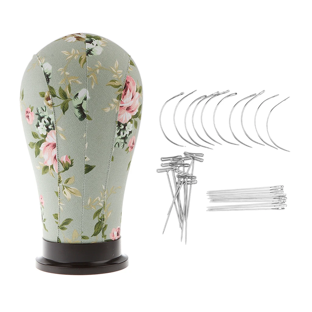 Professional Canvas Head Model Wigs Mannequin Salon Display Manikin Needles |