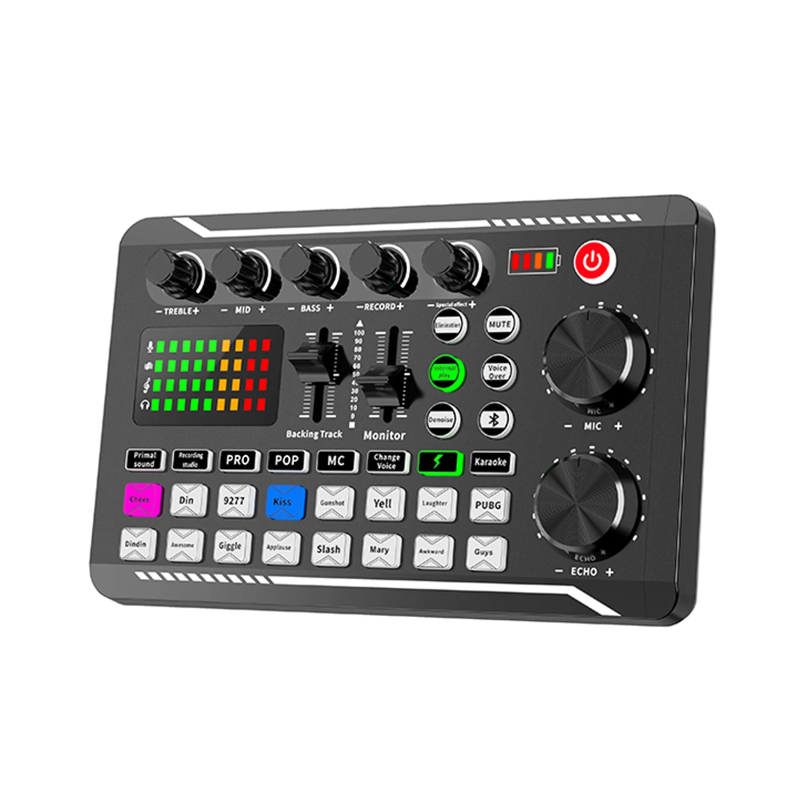 

Desktop Volume Control Live Sound Card Home Party Professional For Phone Computer With LED Light -compatible Mixer