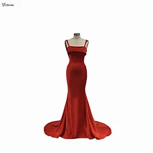 YYbride – jupe sirène en Satin rouge, nouveau Design, Sexy, dos nu, robe de soirée élégante pour filles, robes de soirée personnalisées de haute qualité  (3)