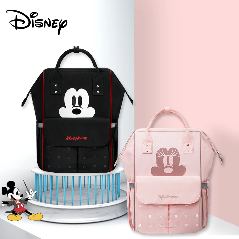 Disney Mickey Minnie Diaper Bag Mummy Maternity Nappy Bag Large Capacity Baby Diaper Bags Zipper Mother Stroller Bag Organizer