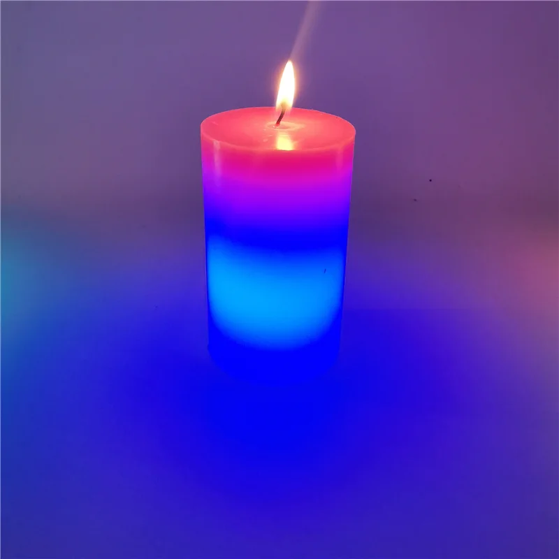 

Creative Glowing Candle Handmade Colored Pillar Candles Decoration for Living Room Bedroom Bathroom ALS88