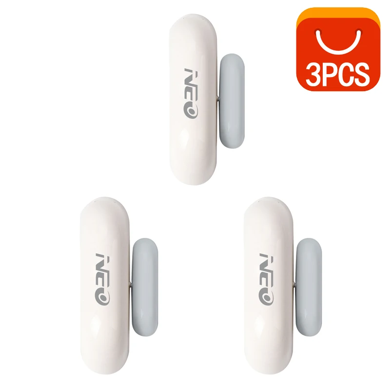 3PCS 1/2/3/4 шт./лот NEO COOLCAM Wi-Fi умный датчик двери окна Сенсор приложение уведомления безопасная домашняя дверь/оконный датчик - Цвет: 3PCS