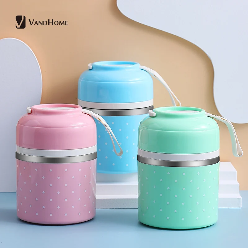 

VandHome Cute Lunch Box For Kids Japanese Stainless Steel Bento Box Leak-Proof Food Box Kitchen Accessories Food Container
