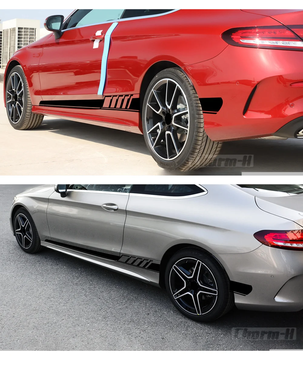 Матовая Черная Виниловая наклейка AMG Edition с боковой полосой 507 для Mercedes Benz C Class W205 AMG