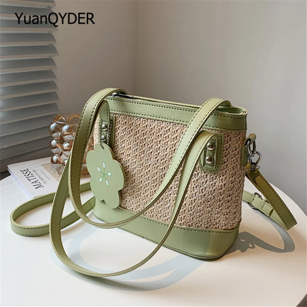 

2021 Summer New Style Tassel Design Ladies Shoulder Bag Fashion Woven Women Messenger Bags Casual Women's Beach Bag Bolso Mujer
