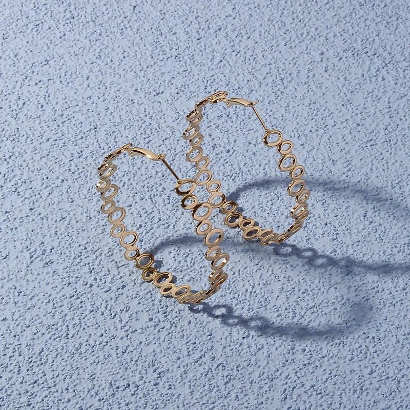 

Circle Hollow Earrings Metal Geometric Chain Dangler Elegant Eardrop Women Reunion Earrings Accessories Girl Gift For Friends