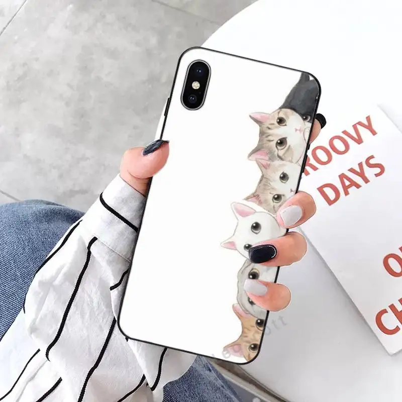 

Cat Cute Kitten Catling pattern high quality Phone Case shell for iPhone 11 12 pro XS MAX 8 7 6 6S Plus X 5S SE 2020 XR