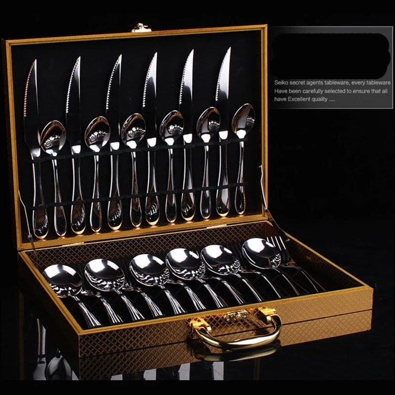 Набор столовой посуды из нержавеющей стали набор 24 предметов