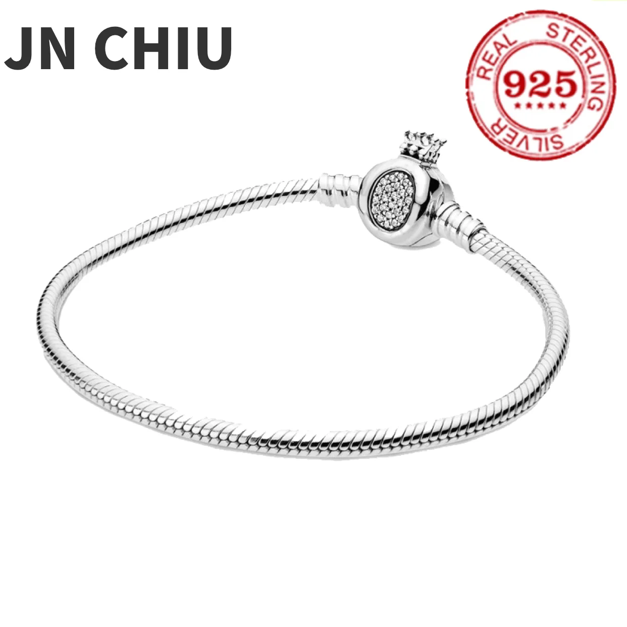 

Hot Sale Real 100% 925 Sterling Silver pan bracelet Love heart crystal bracelet For Women Fit Original DIY Charm Jewelry
