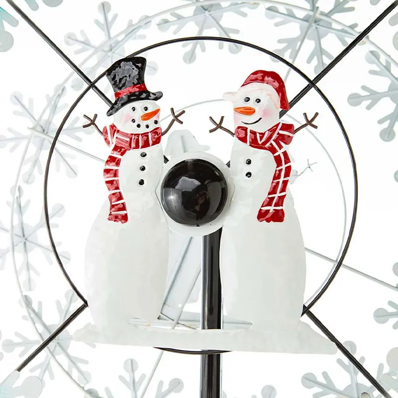 Spinner de viento de Metal con copos de nieve, mu&ntilde;eco de nieve, vacaciones de Navidad-2