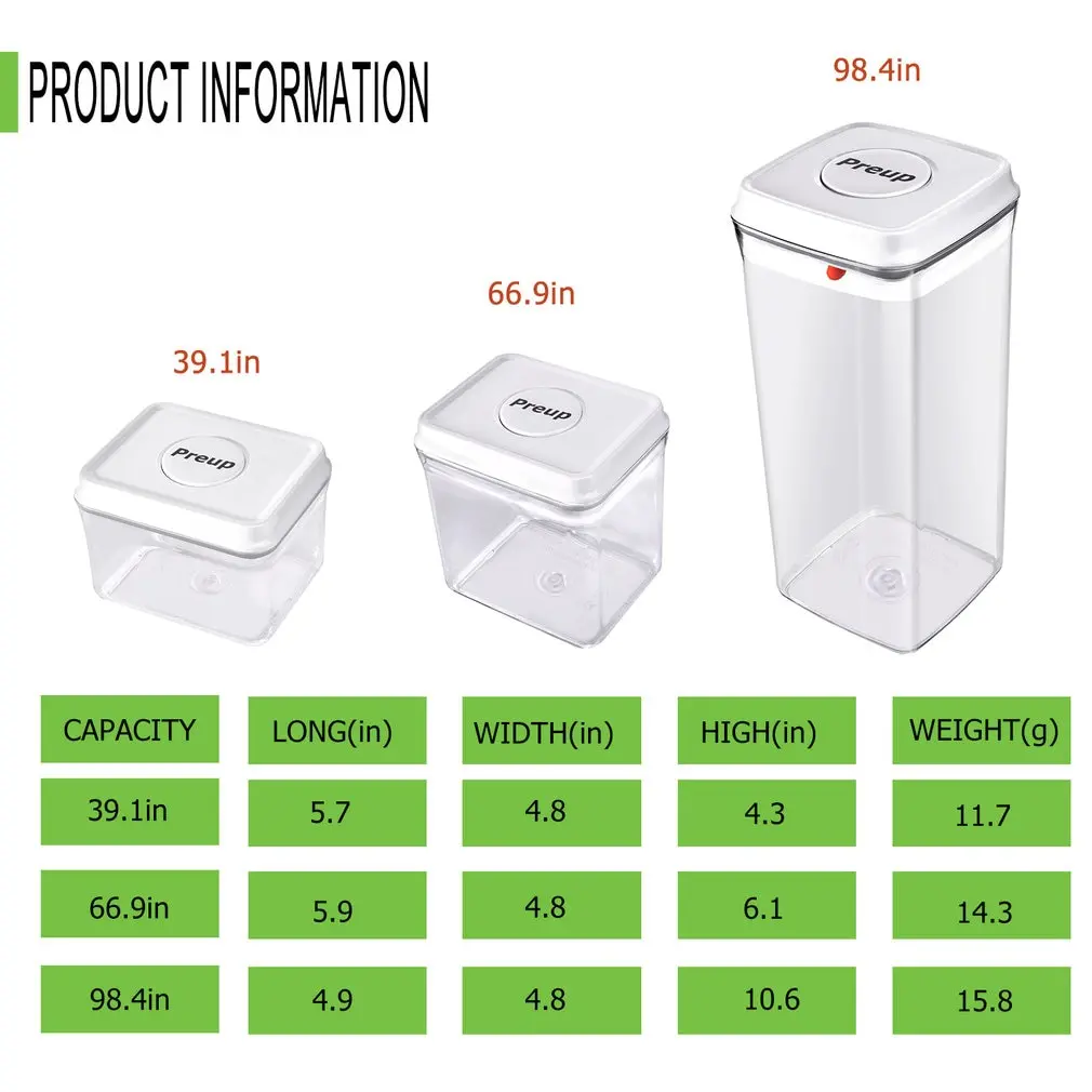 

Multi-purpose Smooth Washable Easily Disassemble Perfect Airtight 1000ML Food Storage Container Home Storage Box For PREUP
